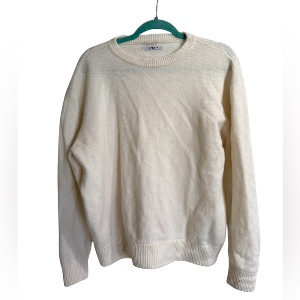 Remain 100% Wool Cream Crewneck Sweater 10 Large